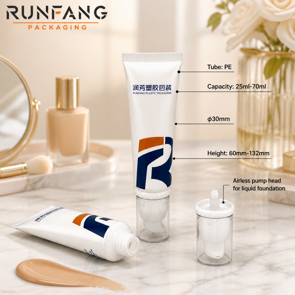 D30 mm Plastic Squeeze Tube with Airless Pump Cap
