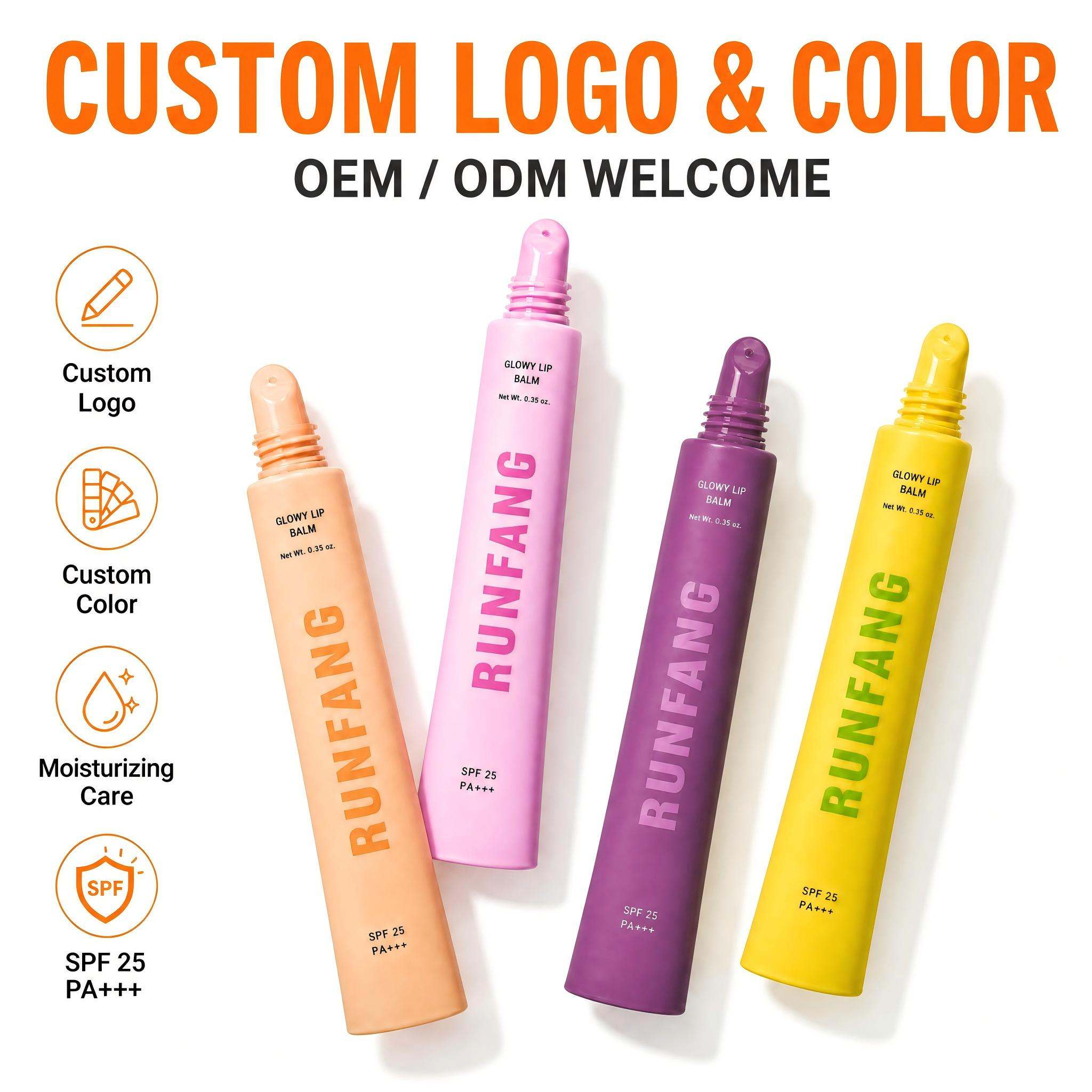 Candy Color PE Squeeze Tubes for Lip Gloss and Eye Cream Packaging