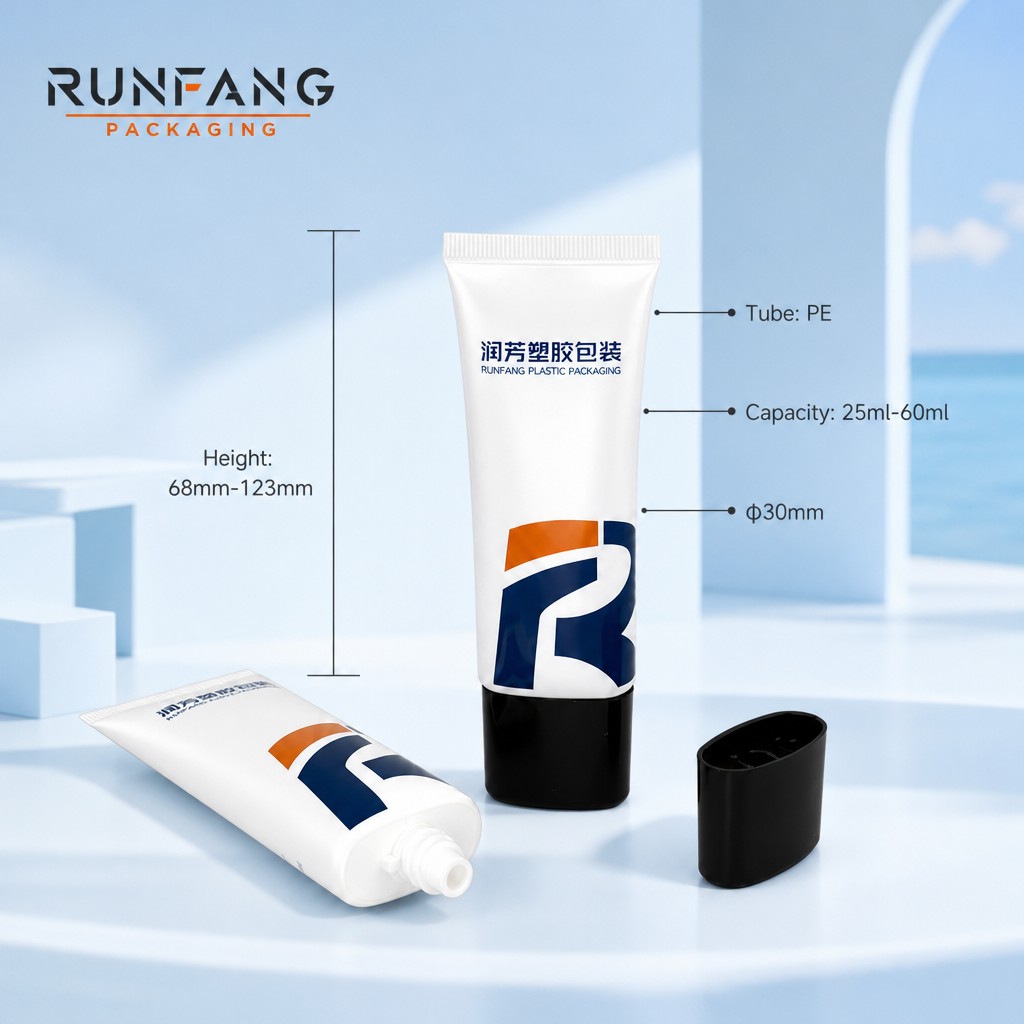 D30mm Plastic Squeeze Flat Tube with Screw Cap