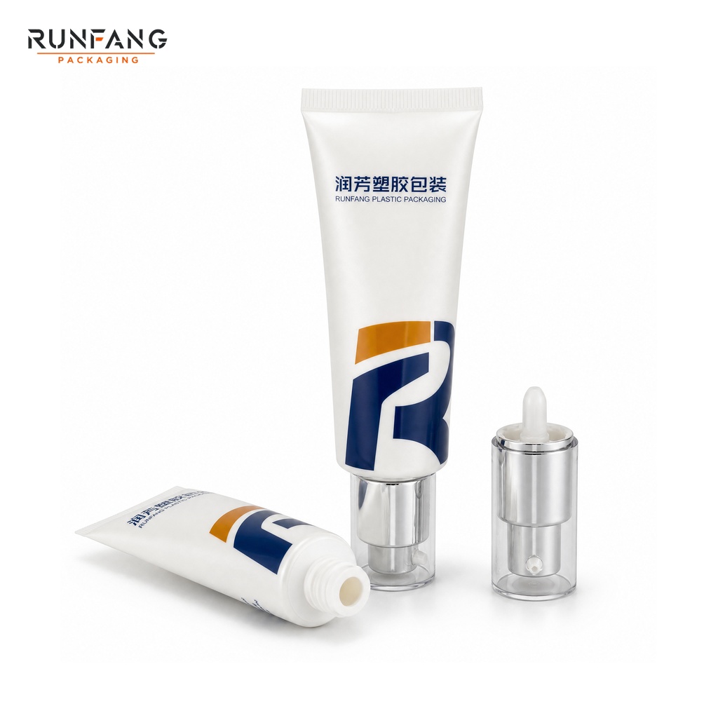 D30mm Plastic Squeeze Tube with Silver-plated Airless Pump Cap