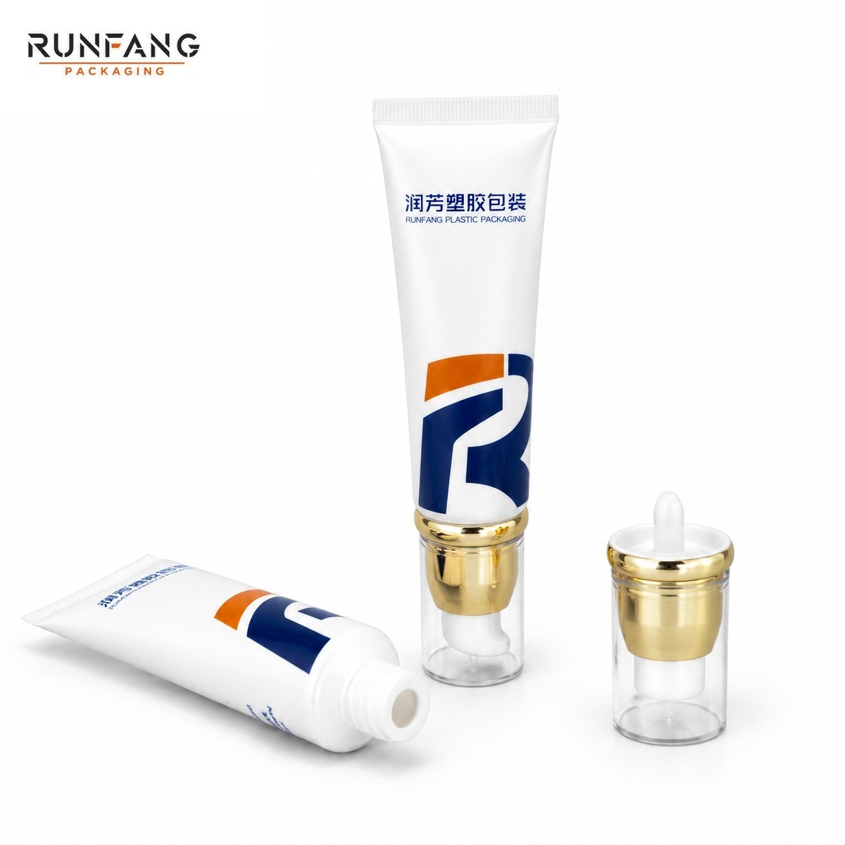 D30mm Plastic Squeeze Tube with Gold-plated Airless Pump Cap